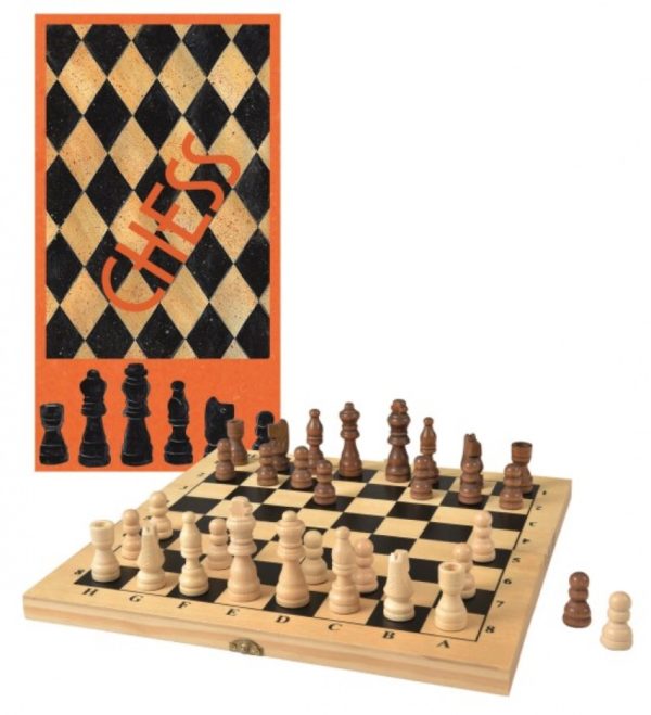 Wooden Chess board with handmade figures
